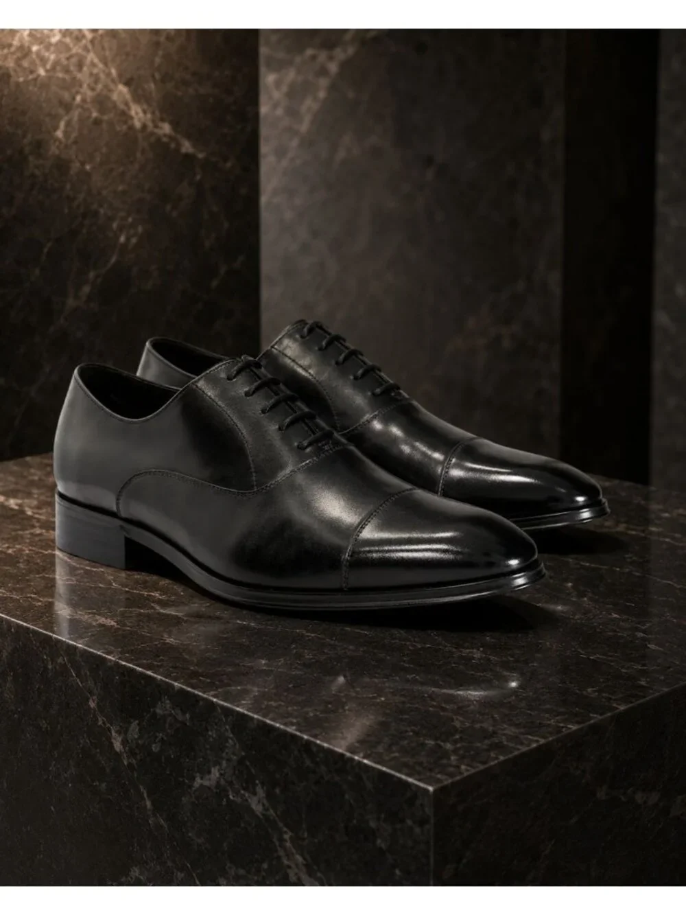SD9 - Dune London Solver Men’s Black Leather Cap-Toe Oxford Shoes EU 42 US 9 NIB